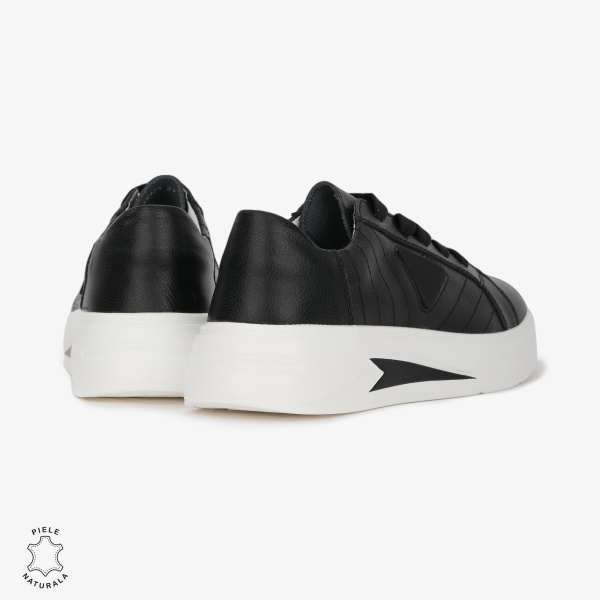 Pantofi Casual de dama din Piele naturala CRL0523 NEGRU - Img 3