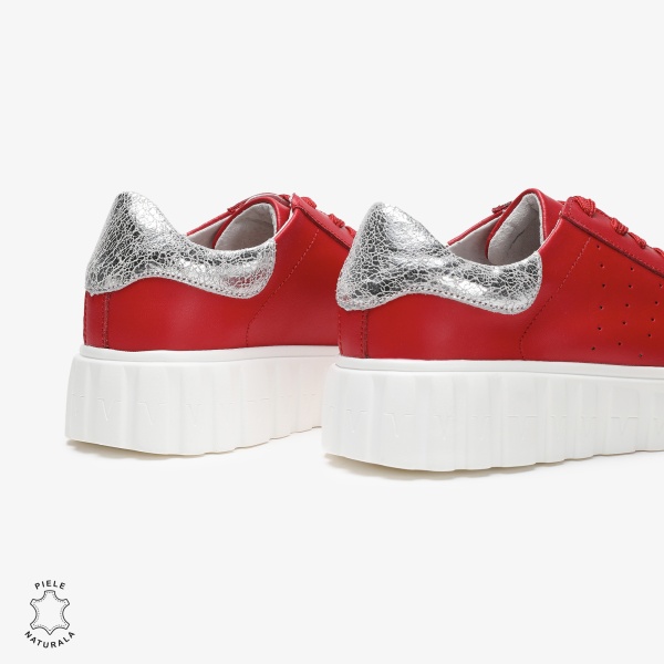 Pantofi Casual din Piele Naturala CRL0680 ROSU - Img 3
