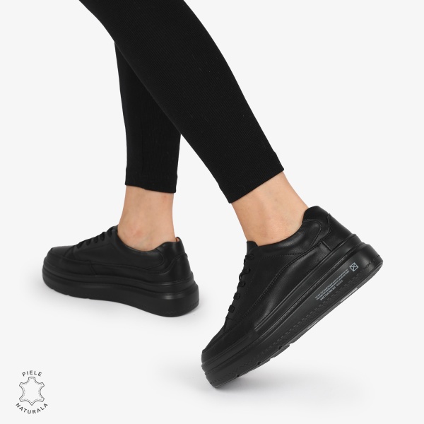 Pantofi CASUAL PIELE NATURALA CRL1271 Negru - Img 3