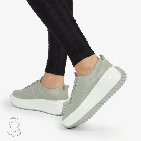 Pantofi casual piele naturala cu talpa inalta CRL1307 BARILLA - Img 4
