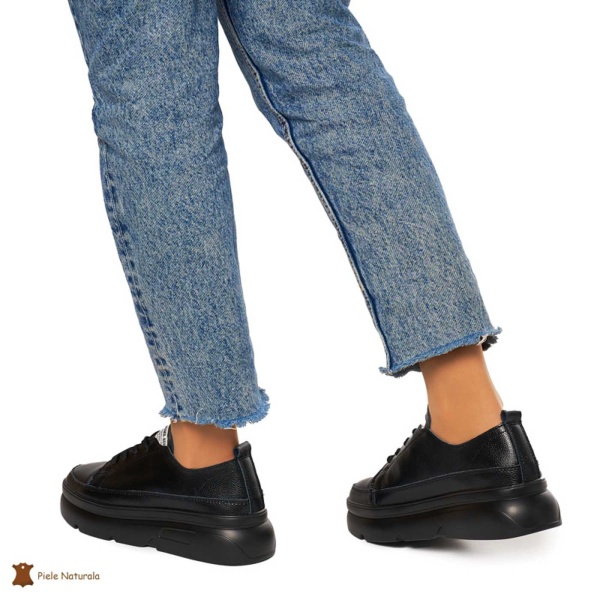 Pantofi DAMA DIN PIELE NATURALA CRL0972 CULOARE : NEGRU - Img 3