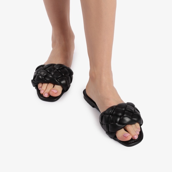 Papuci dama din Piele Ecologica negre CRL0151 - Img 3