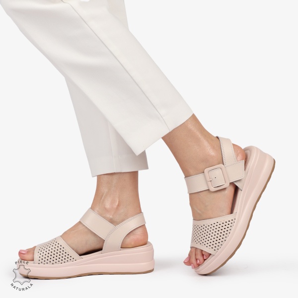 SAndale DAMA SPORT DIN PIELE NATURALA CU INCHIDERE CATARAMA CRL1411 ROZ - Img 2