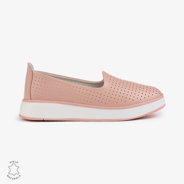 BALERINI Dama Piele Naturala PERFORATA CRL1006 Culoare:ROZ - Img 3