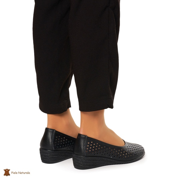 Balerini Dama Piele Naturala Slip-on CRL0075 NEGRU - Img 4