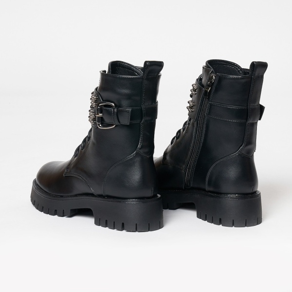 Ghete dama din Piele Ecologica CRL0631 Negre - Img 4