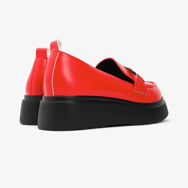 Mocasini dama din Piele Ecologica CRL0564 ROSU - Img 3