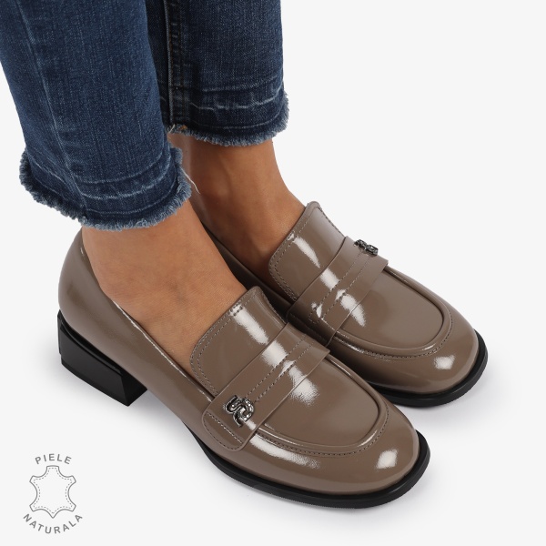 Mocasini Piele naturala Lacuita CU CATARAMA LATERALA CRL1223 KHAKI - Img 2