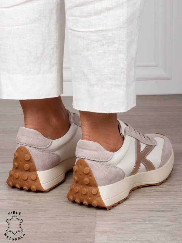Pantofi Casual dama din Piele Naturala cu model special CRL1551 BEJ - Img 4
