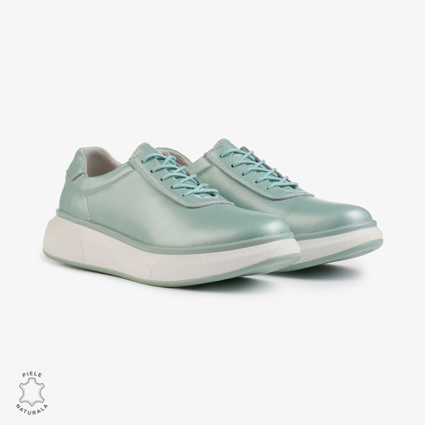 Pantofi Casual Dama Piele Naturala CRL1002 Culoare: VERDE - Img 3
