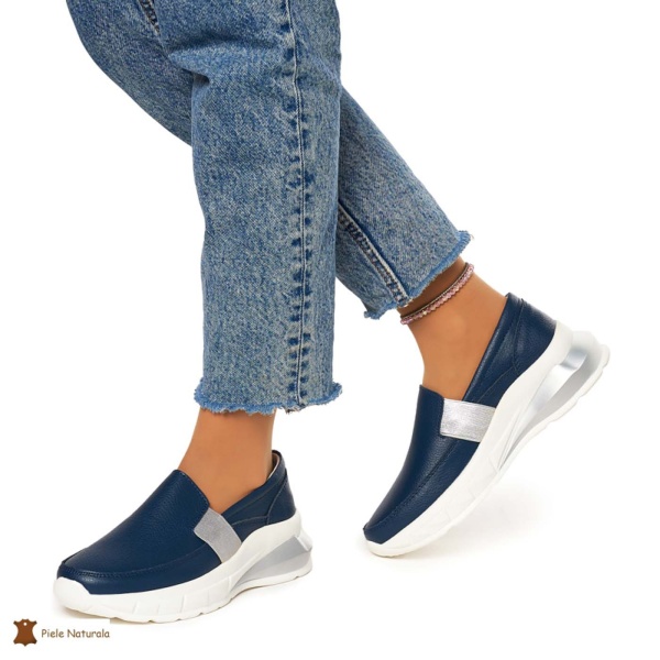 Pantofi Dama Piele Naturala din calitate inalta CRL0083 BLEUMARIN - Img 4