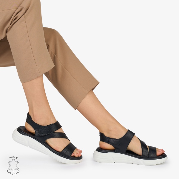 SANDALE Dama Piele Naturala CU BARETE CRL1048 Culoare: NEGRU - Img 2
