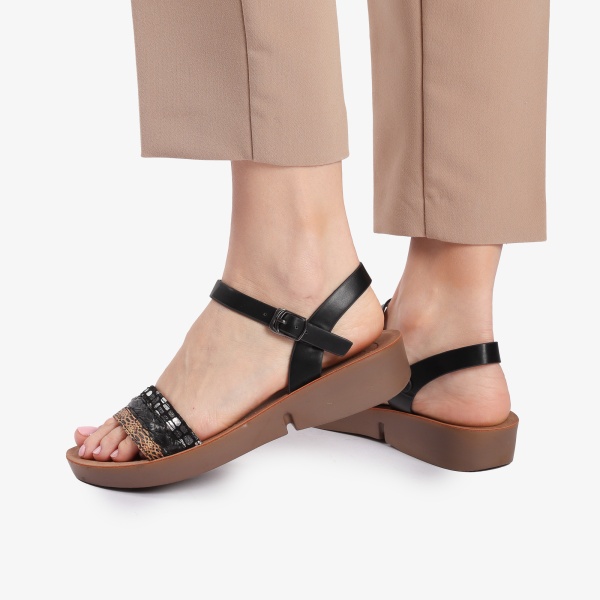 Sandale din Piele Ecologica CRL0160 NEGRU - Img 2