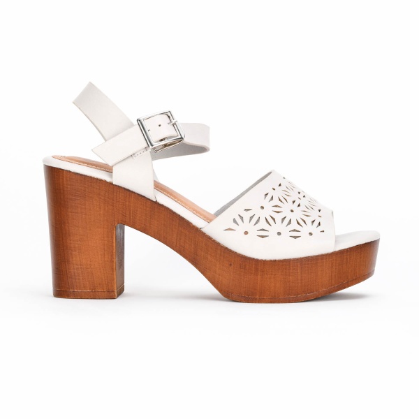 Sandale Elegante cu Toc din Piele Ecologica CRL0215 - Img 2