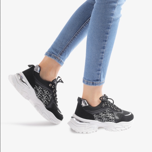 SNEAKERS dama din piele ecologica CRL0707 NEGRU - Img 6