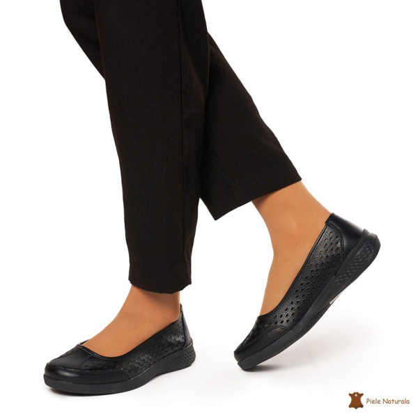Balerini Dama Piele Naturala Slip-on CRL0073 NEGRU - Img 3