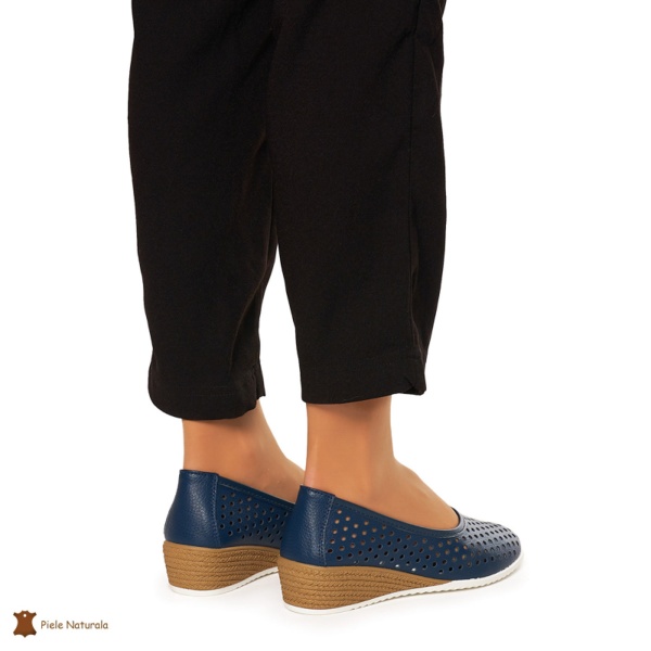 Balerini Dama Piele Naturala Slip-on CRL0075 BLEUMARIN - Img 4