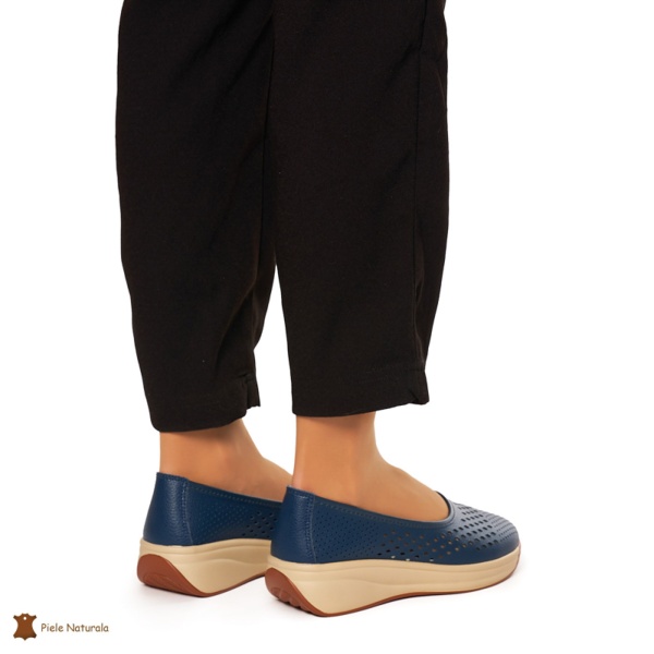Balerini Dama Piele Naturala Slip-on CRL0076 BLEUMARIN - Img 4