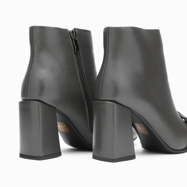 Botine dama din Piele Ecologica CRL0657 GRI - Img 4