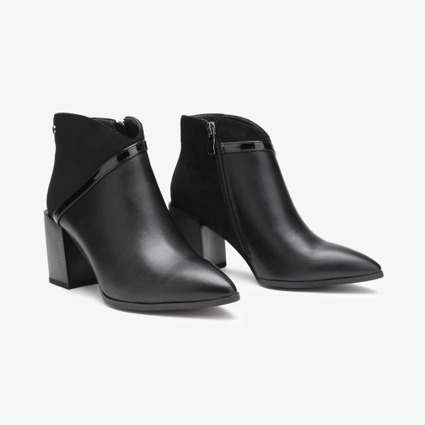 Botine dama din Piele Ecologica CRL0661 Negru - Img 2
