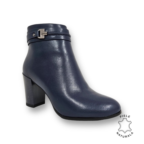 Botine DAMA din PIELE Naturala cu FERMOAR si Catarama CRL0929 CULOARE: Navy - Img 2