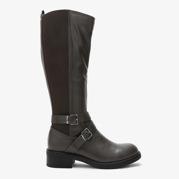 Cizme dama din Piele Ecologica CRL0695 Verzi Inchis - Img 2