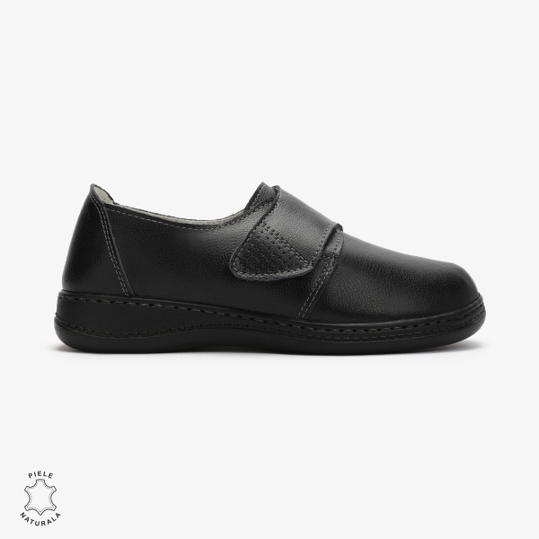Mocasini dama din Piele naturală CRL0017 Negru - Img 2