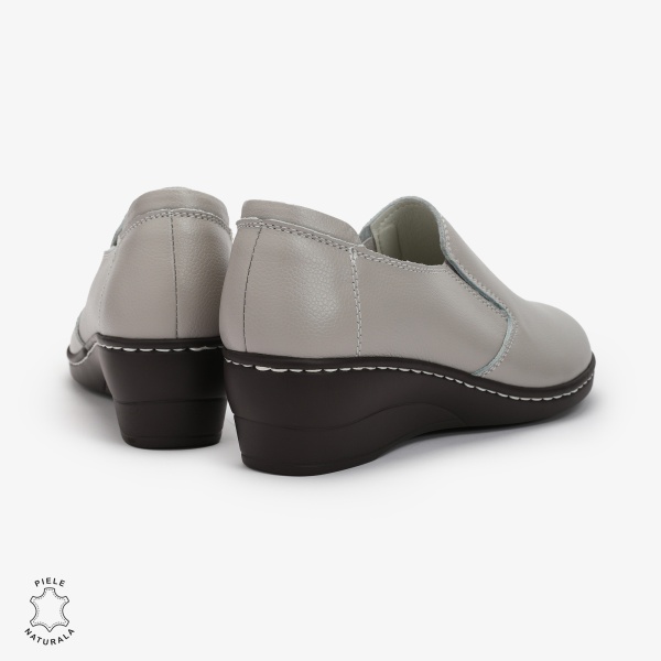 Mocasini Dama din Piele naturală CRL0118 GRI - Img 3