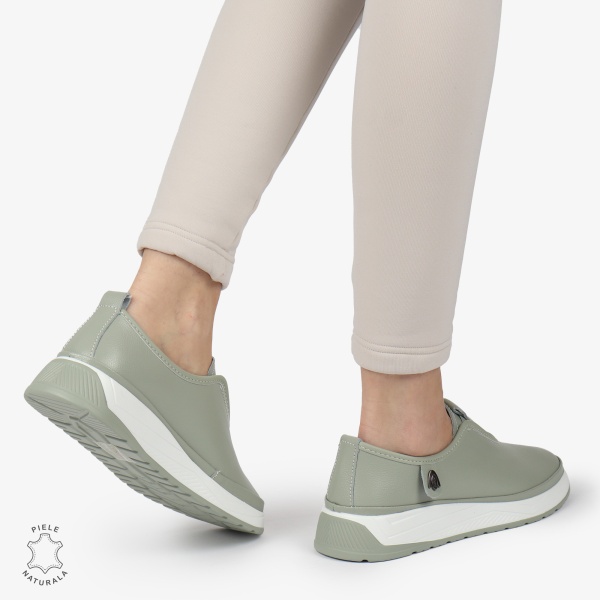Pantofi Casual dama din Piele naturala CONFORTABILI SLIP-ON CRL1336 BARILA - Img 2