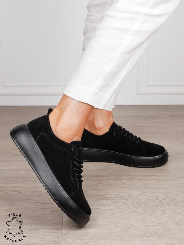 Pantofi Casual dama din Piele Naturala cu siret special CRL1550 - Img 4