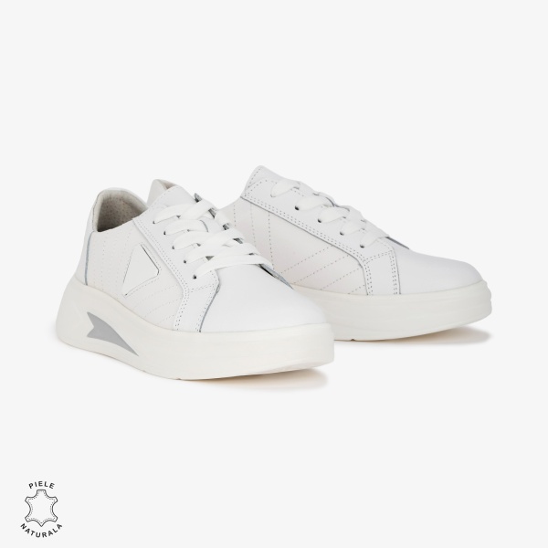 Pantofi Casual de dama din Piele naturala CRL0523 ALB - Img 2