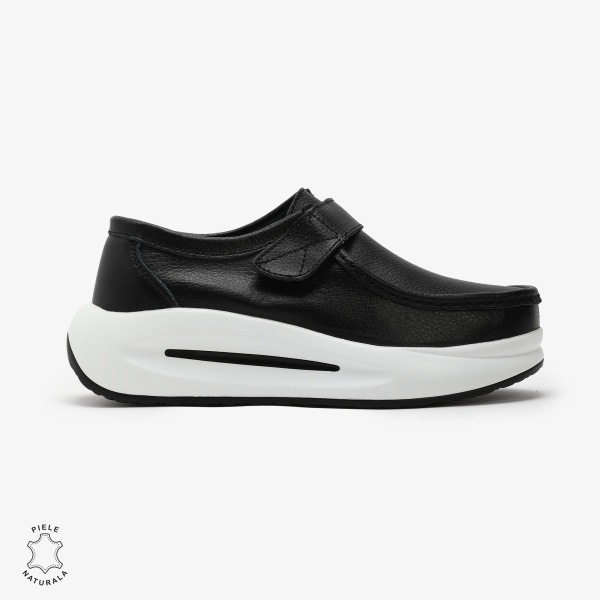 Pantofi Casual de dama din Piele Naturala CRL0570 NEGRU - Img 2
