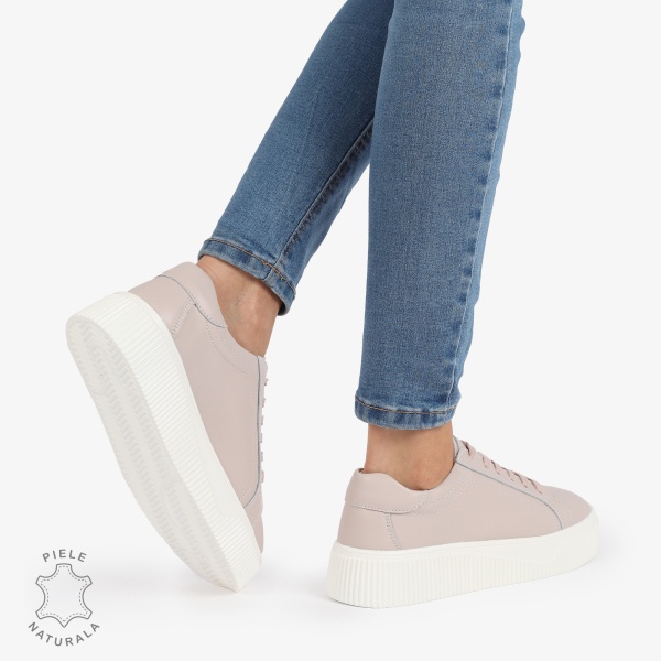 Pantofi Casual de dama din Piele Naturala CRL1222 MOV - Img 3