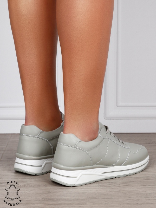 PANTOFI CASUAL Piele Naturala CU INCHIDERE SIRET SI MODEL PE TALPA CRL1303 BARILLA - Img 3