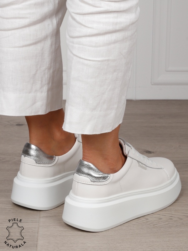 Pantofi DAMA CASUAL din piele naturală confort și stil CRL1378 ALB - Img 3