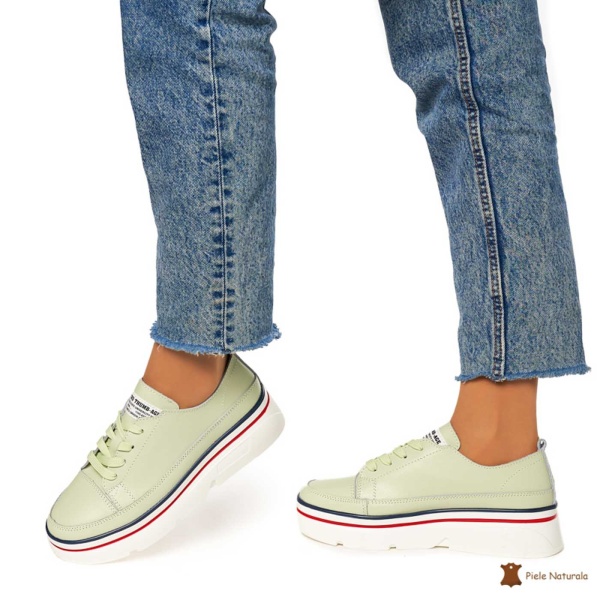 Pantofi DAMA DIN PIELE NATURALA CRL0972 CULOARE : VERDE - Img 2