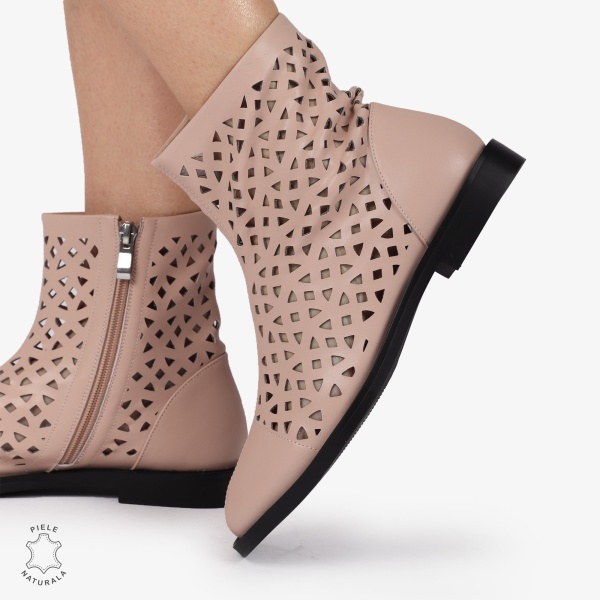 SANDALE dama din Piele Naturala ELEGANTE CU DESIGN UNIC CRL1369 ROZ - Img 2