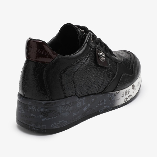 SNEAKERS dama din Piele Ecologica Lacuita cu model CRL0717 - Img 3