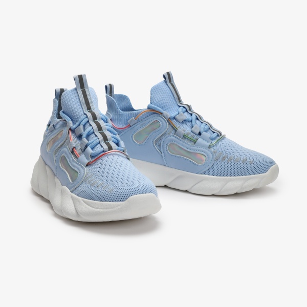 SNEAKERS Dama din Piele Ecologica si textil CRL0130 Albastru - Img 2