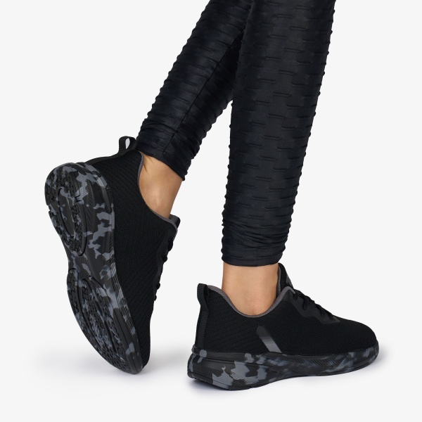 SNEAKERS din TEXTIL cu talpa multicolor CRL1039 CULOARE: NEGRU - Img 4