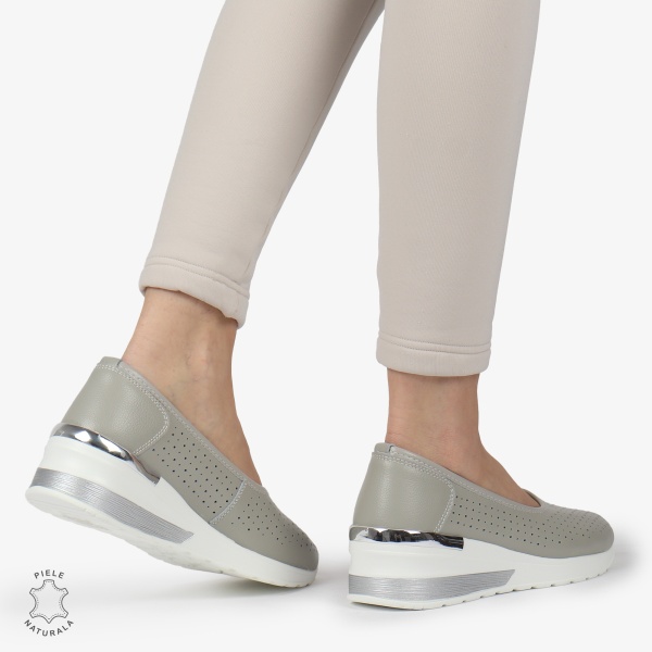BALERINI DAMA din PIELE NATURALA CRL0978 CULOARE: GRI - Img 3