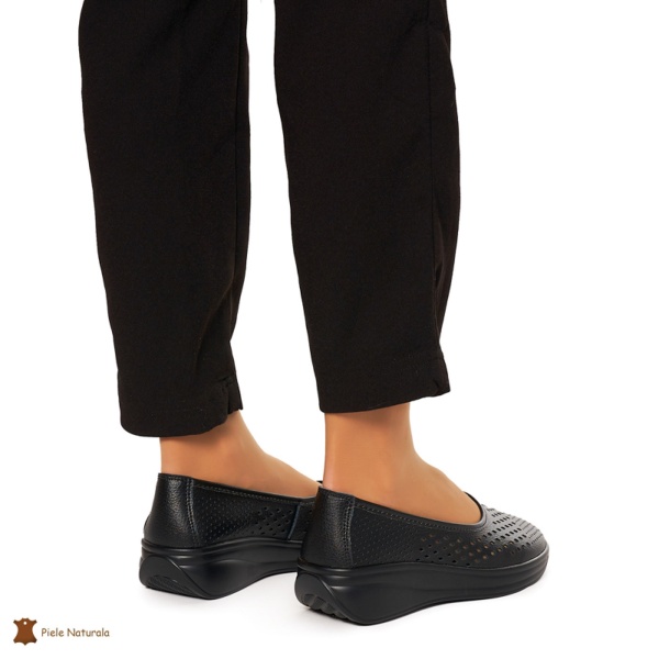 Balerini Dama Piele Naturala Slip-on CRL0076 NEGRU - Img 4