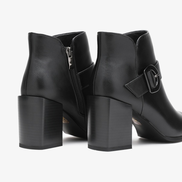 Botine dama din Piele Ecologica CRL0660 Negru - Img 3