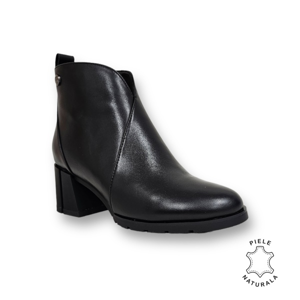 Botine DAMA din PIELE Naturala CRL0936 CULOARE: Negru - Img 5