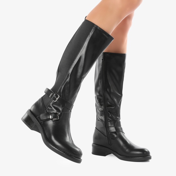 Cizme dama din Piele Ecologica CRL0695 Negre - Img 4
