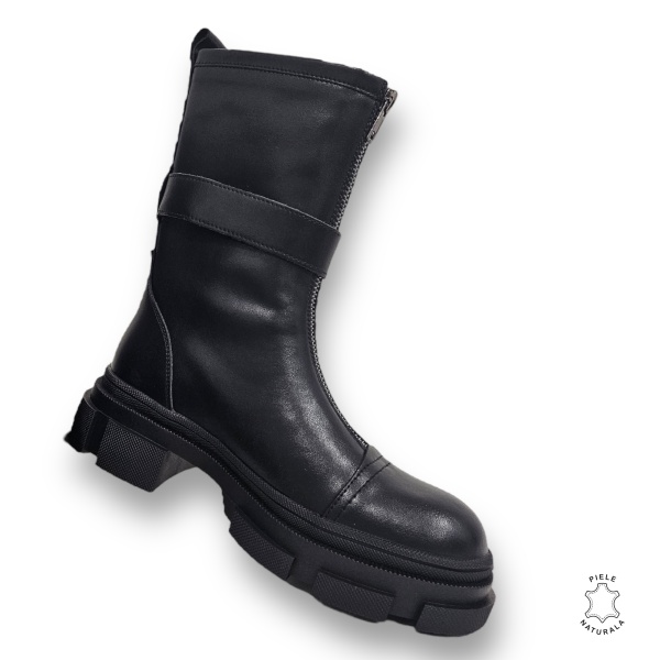 Cizme DAMA din PIELE NATURALA CRL0908 CULOARE: Negru - Img 3