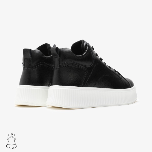 Ghete dama din Piele Naturala CRL0648 NEGRU - Img 3