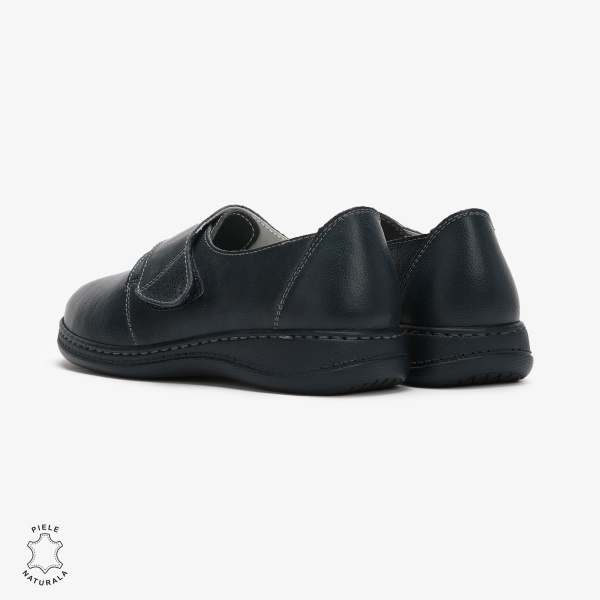 Mocasini dama din Piele naturală CRL0017 Bleumarin - Img 3