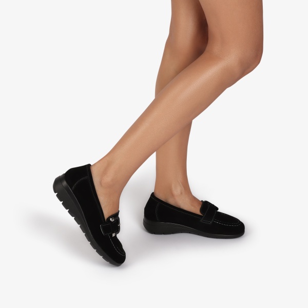 Mocasini dama din Piele Naturala CRL0844 NEGRU - Img 3