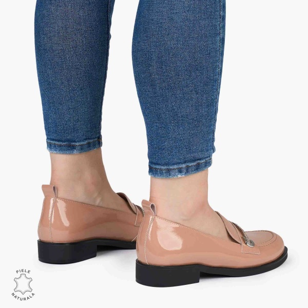Mocasini dama din Piele Naturala LACUITA CRL0985 ROZ - Img 3